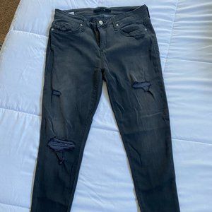 Joe's Jeans Jael Black Mid Rise Skinny Ankle Distressed Jeans Size 29